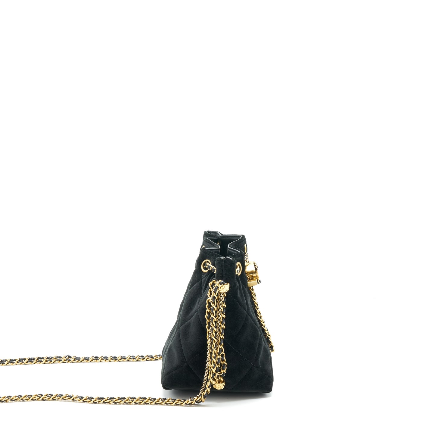 Chanel Bucket Bag Velvet Black