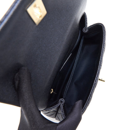 Chanel Mini Coco Handle Iridescent Navy L