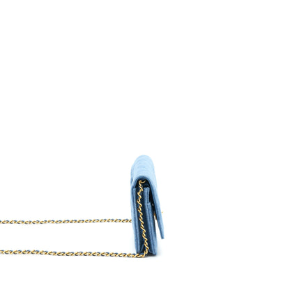 Chanel Pearl Crush Wallet On Chain Denim Blue