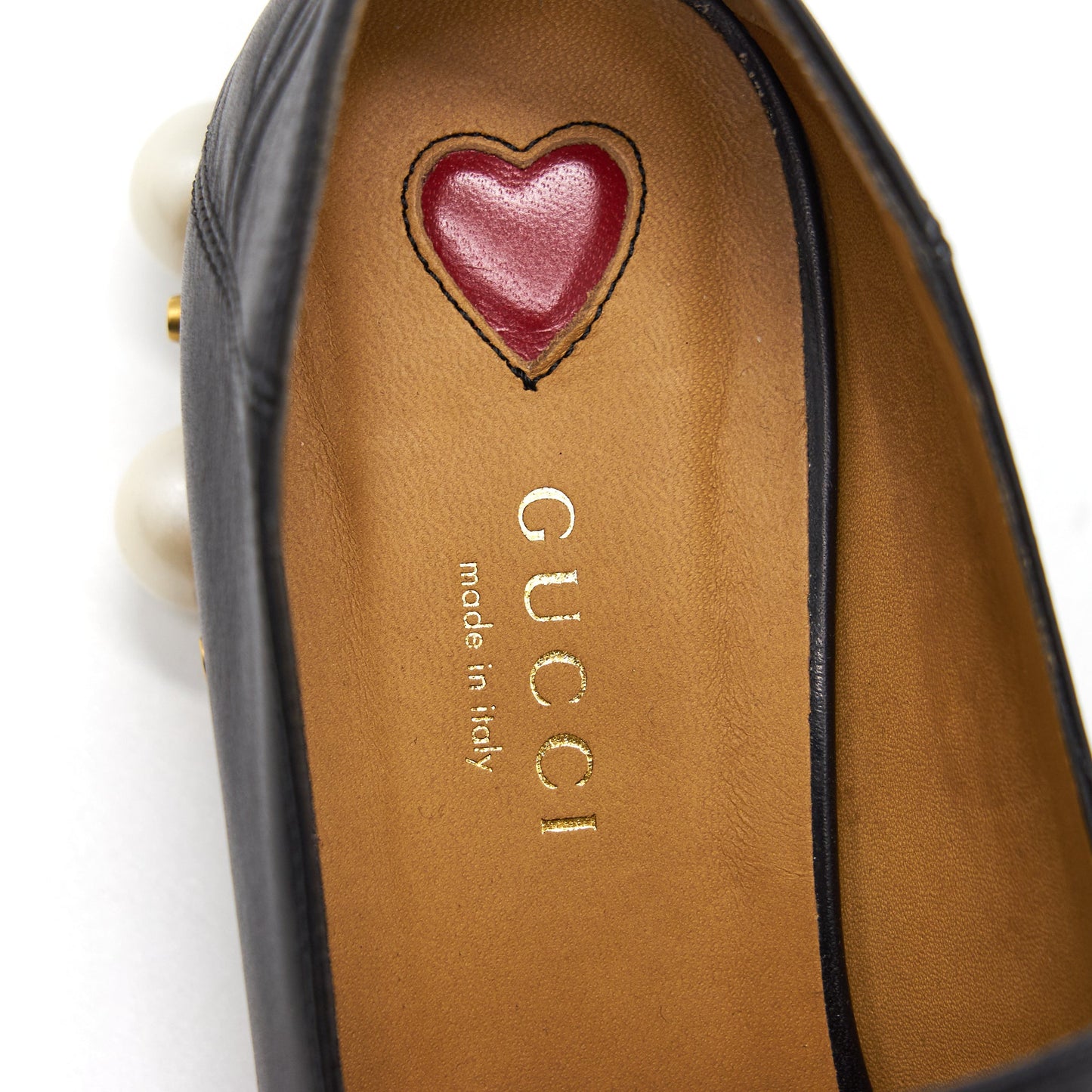 Gucci Leather Mini Heel Loafer Size 35.5