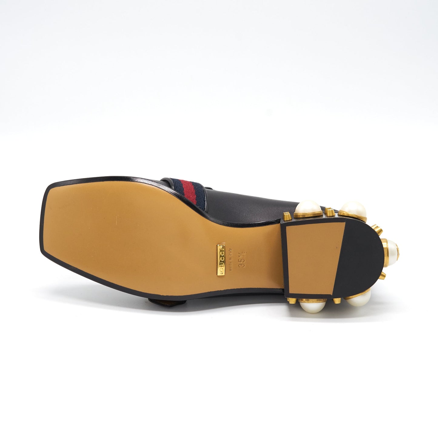Gucci Leather Mini Heel Loafer Size 35.5