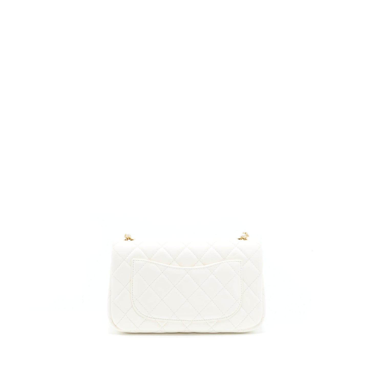 Chanel Pearl Crush Mini Rectangular Flap Bag Lambskin White