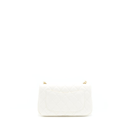 Chanel Pearl Crush Mini Rectangular Flap Bag Lambskin White