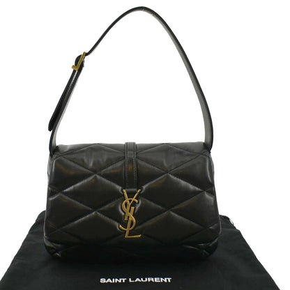 YVES SAINT LAURENT LE 57 Quilted Leather Hobo Bag Black