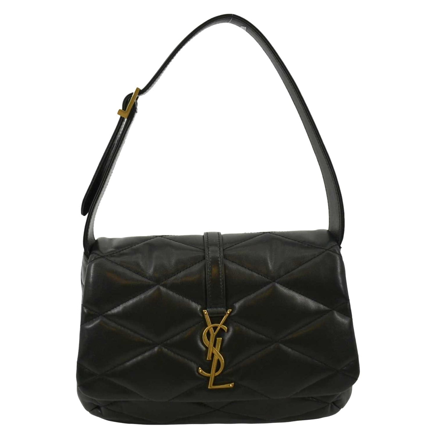 YVES SAINT LAURENT LE 57 Quilted Leather Hobo Bag Black