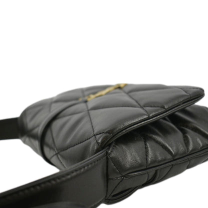 YVES SAINT LAURENT LE 57 Quilted Leather Hobo Bag Black
