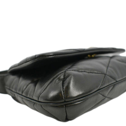 YVES SAINT LAURENT LE 57 Quilted Leather Hobo Bag Black