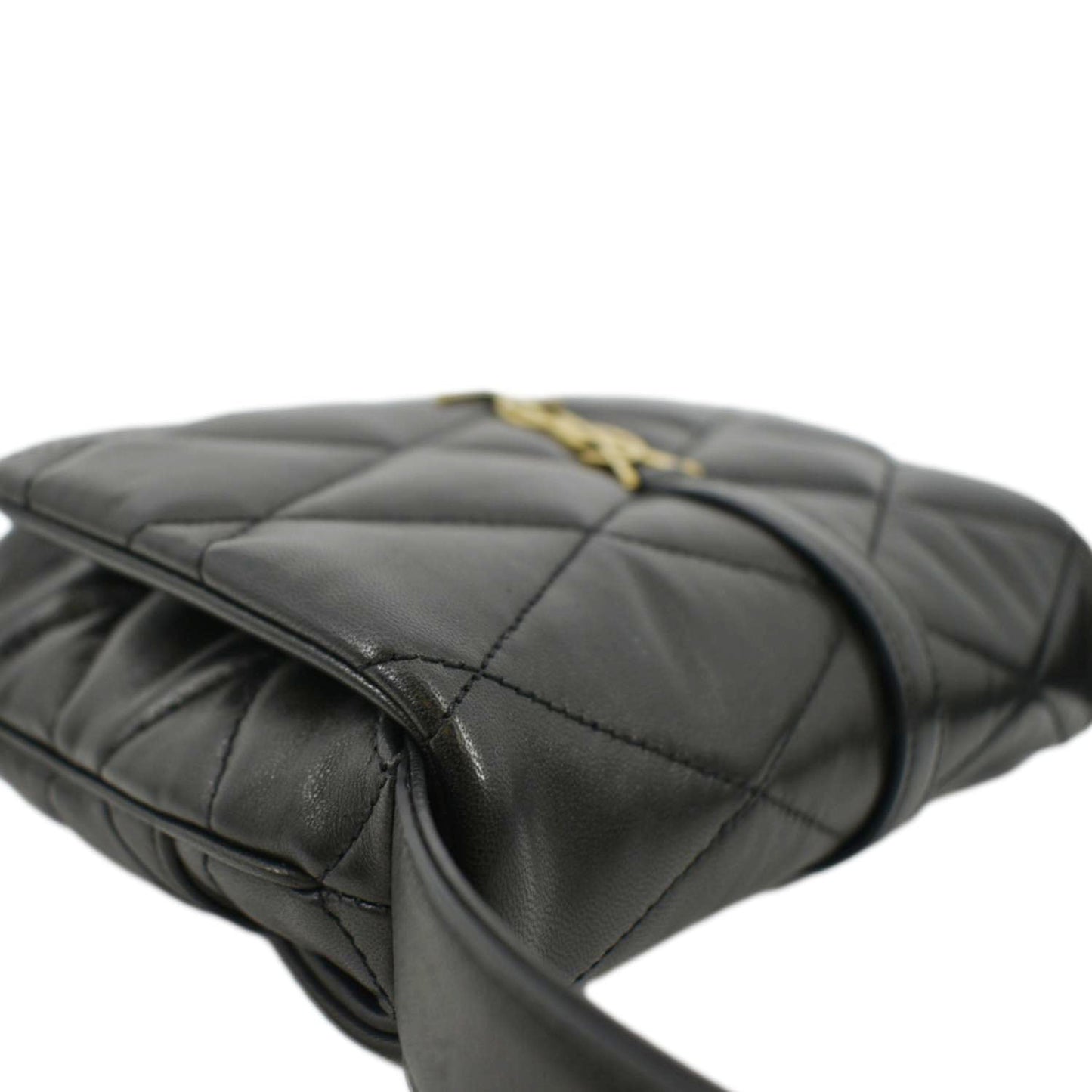 YVES SAINT LAURENT LE 57 Quilted Leather Hobo Bag Black