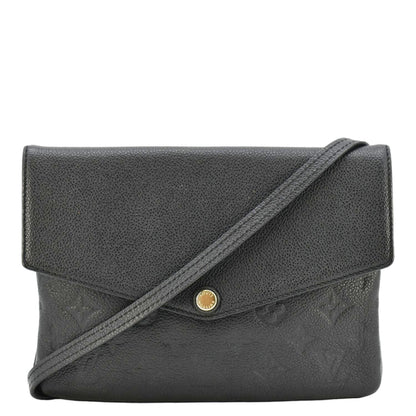 LOUIS VUITTON Twice Pochette Monogram Empreinte Crossbody Bag Black