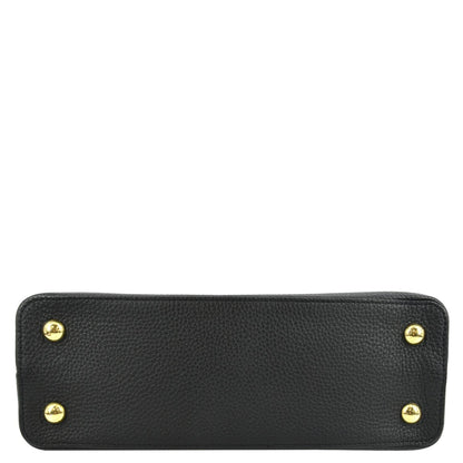 LOUIS VUITTON Capucines Taurillon Leather Satchel Bag Black
