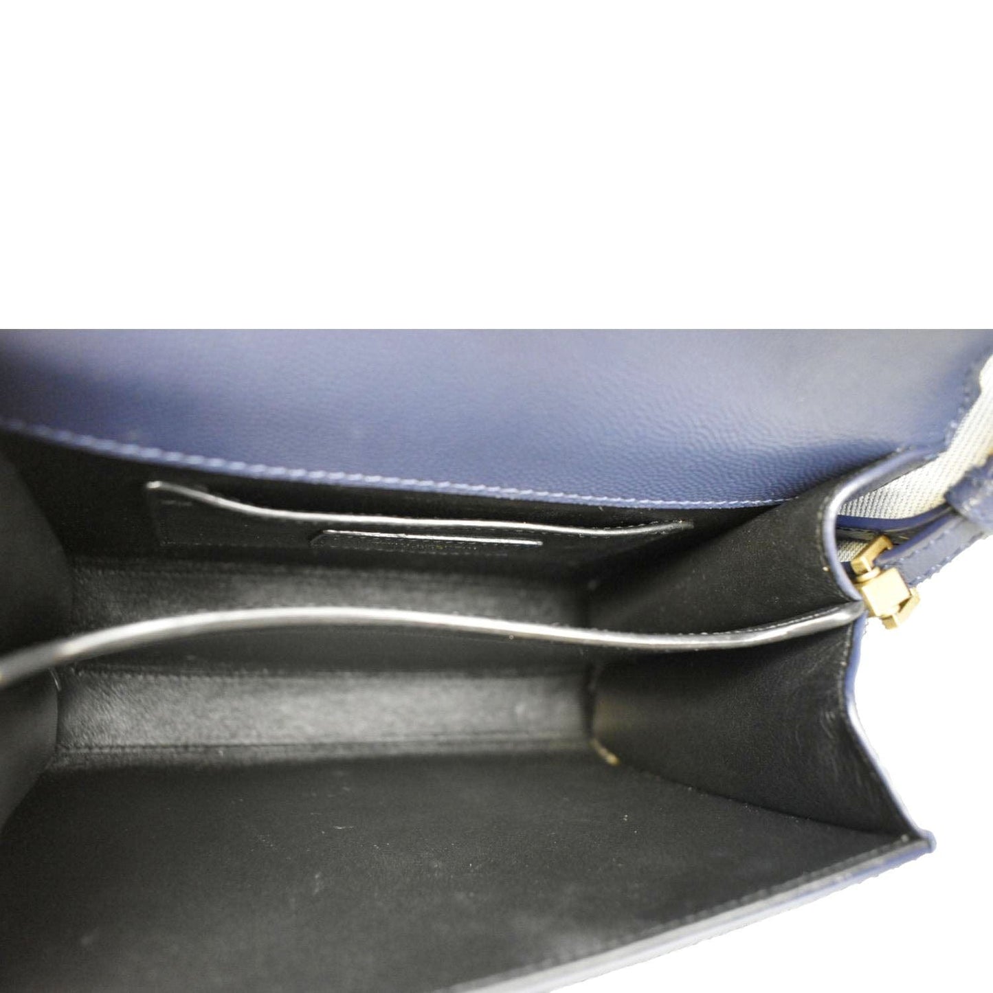 YVES SAINT LAURENT Cassandra Top Handle Leather Shoulder Bag Blue