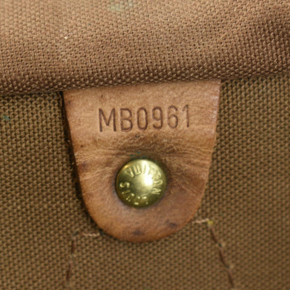 LOUIS VUITTON Speedy 35 Monogram Canvas Satchel Bag Brown