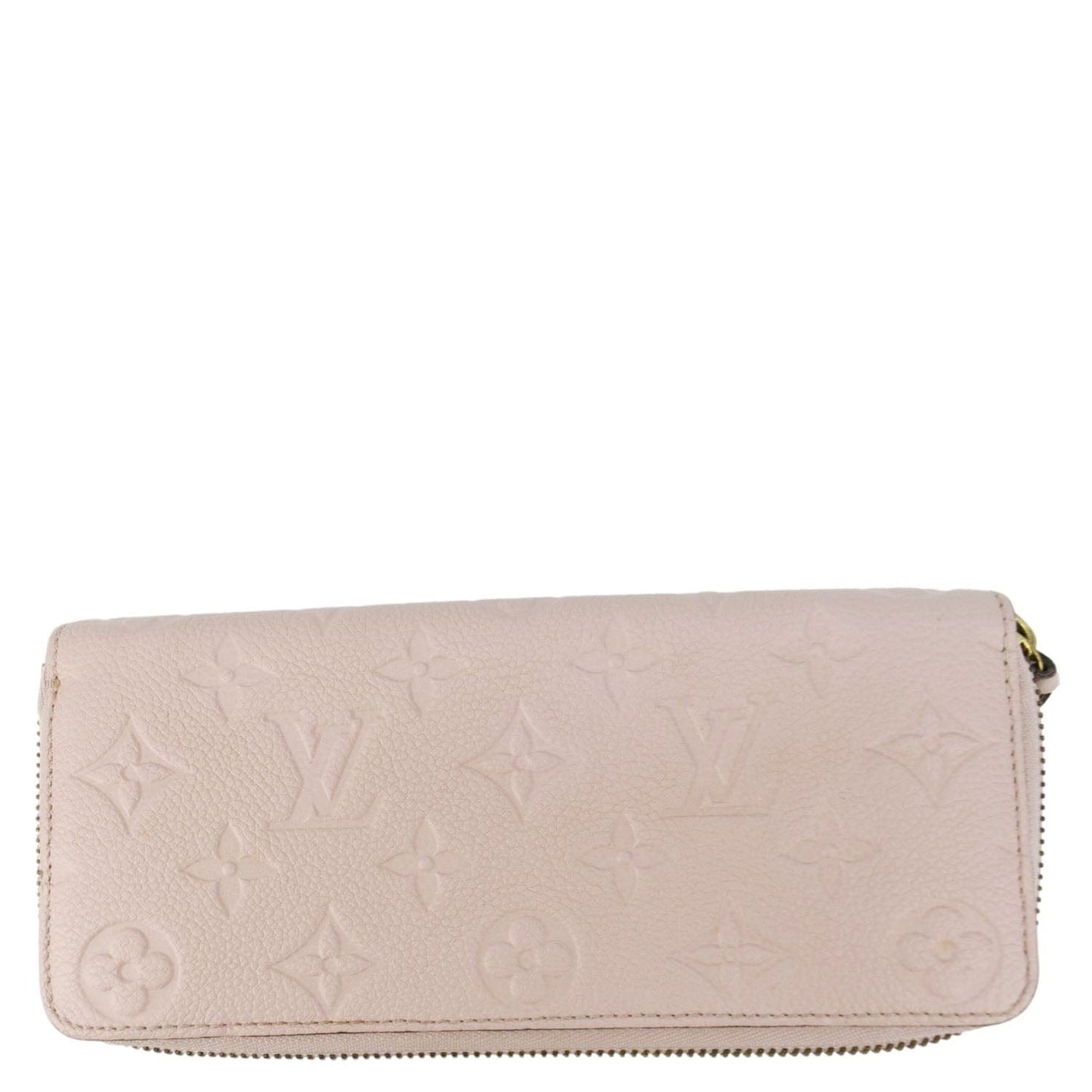 LOUIS VUITTON Monogram Empreinte Leather Zippy Wallet Rose Pink