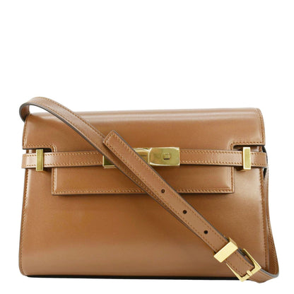 YVES SAINT LAURENT Manhattan Leather Shoulder Bag Brown