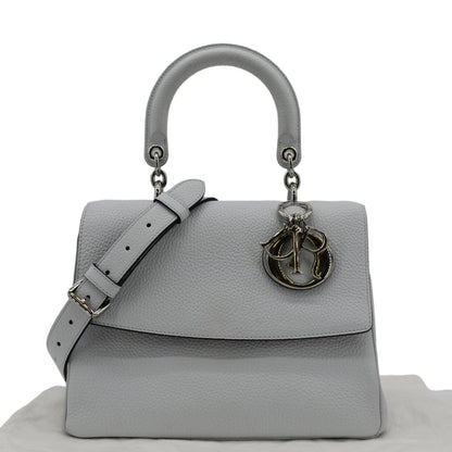CHRISTIAN DIOR Be Dior Small Leather Flap Shoulder Bag Grey