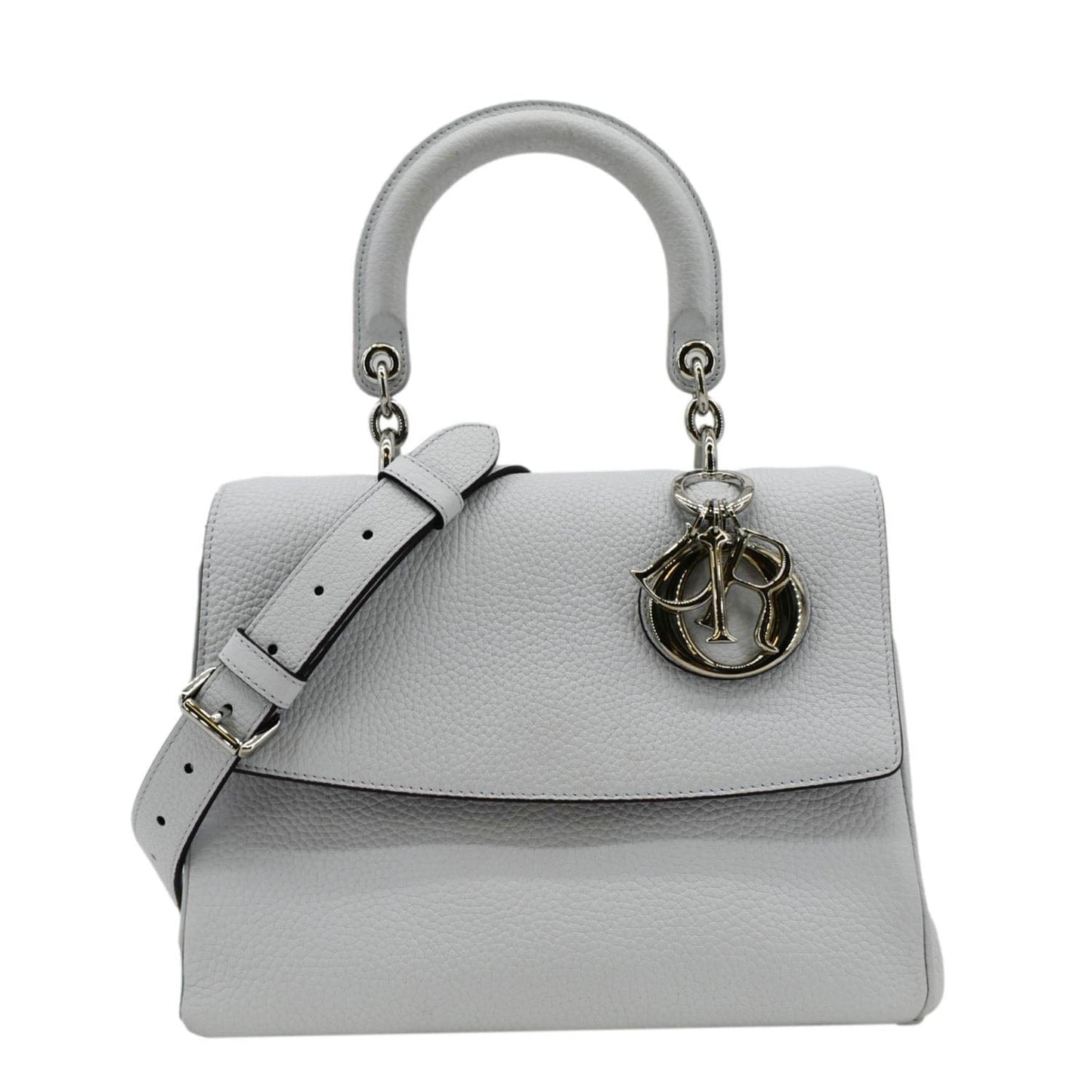 CHRISTIAN DIOR Be Dior Small Leather Flap Shoulder Bag Grey