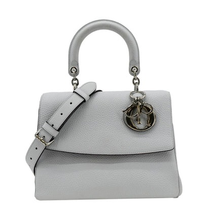 CHRISTIAN DIOR Be Dior Small Leather Flap Shoulder Bag Grey