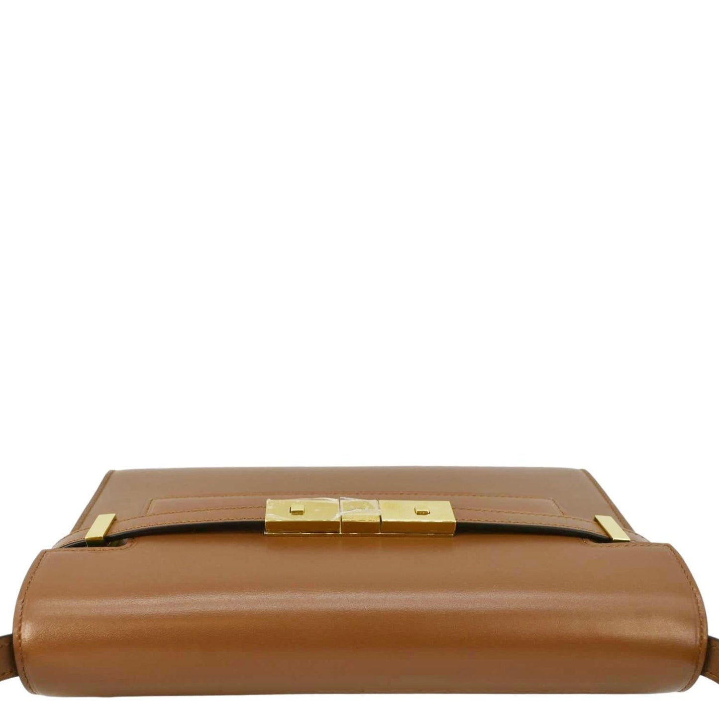 YVES SAINT LAURENT Manhattan Leather Shoulder Bag Brown