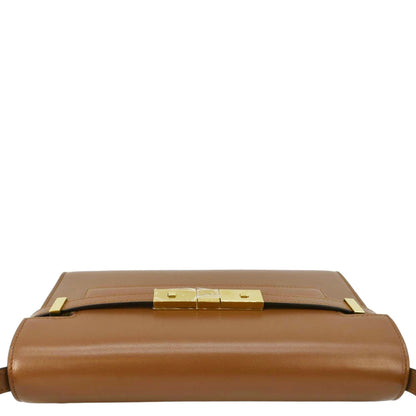 YVES SAINT LAURENT Manhattan Leather Shoulder Bag Brown