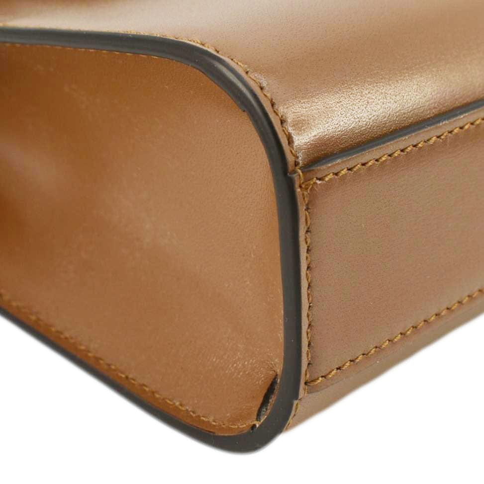 YVES SAINT LAURENT Manhattan Leather Shoulder Bag Brown