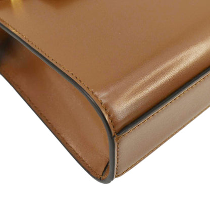 YVES SAINT LAURENT Manhattan Leather Shoulder Bag Brown