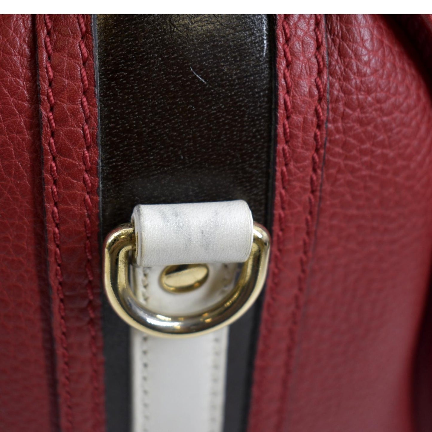 BURBERRY Alchester Bowling Leather Satchel Shoulder Bag Red
