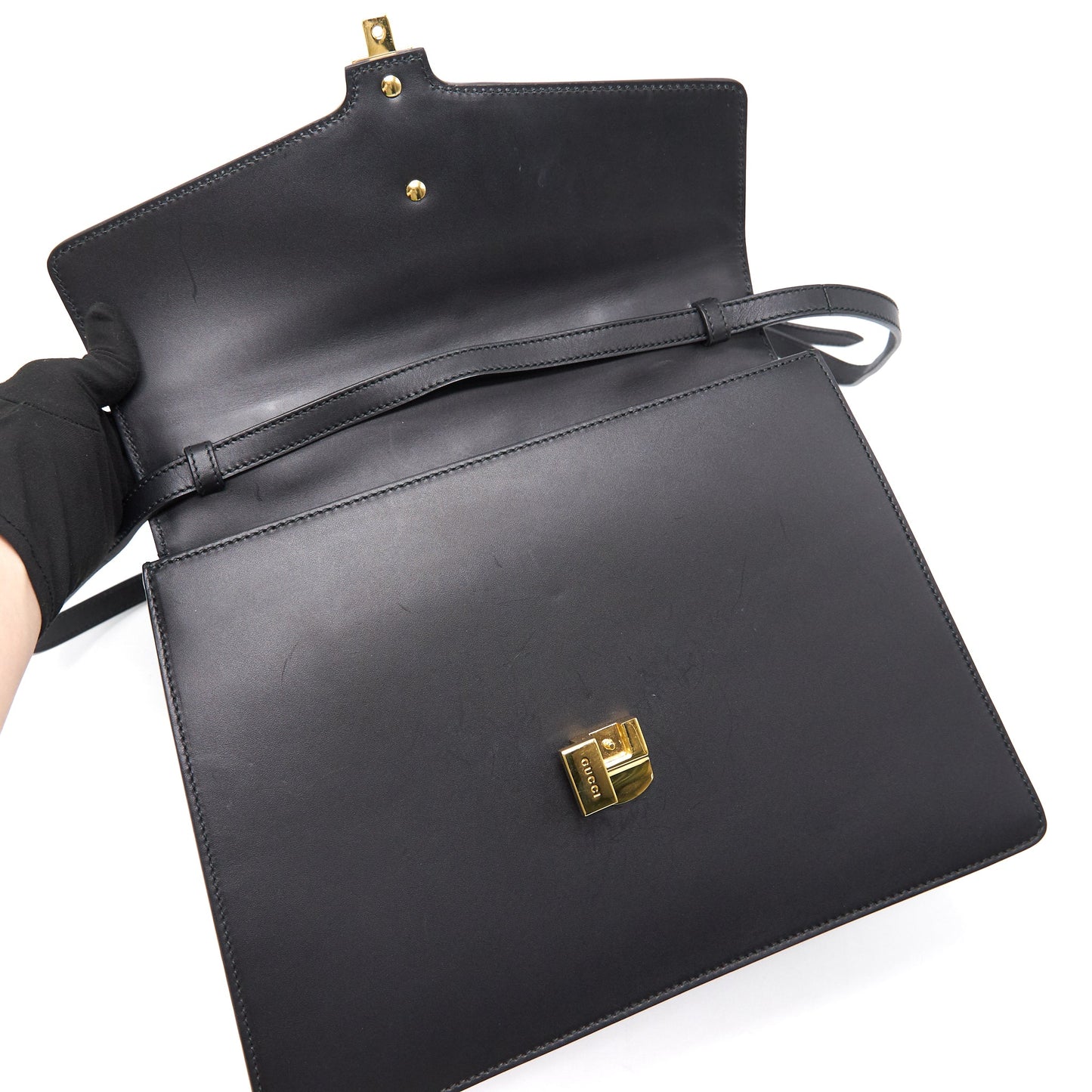 GUCCI SYLVIE MEDIUM TOTE BAG BLACK