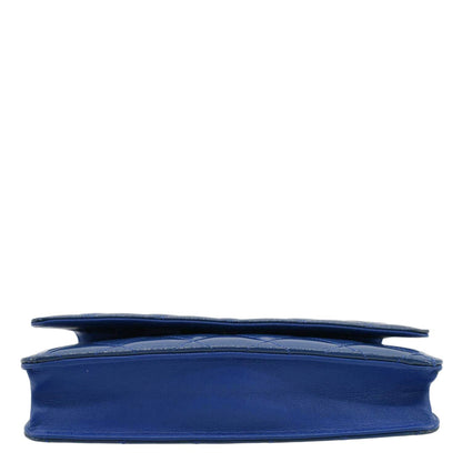 CHANEL WOC Quilted Patent Leather Crossbody Bag Blue