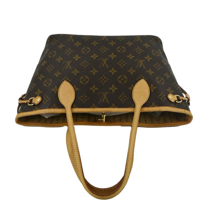 LOUIS VUITTON Neverfull PM Monogram Canvas Tote Bag Brown