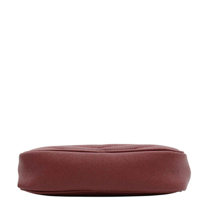 YVES SAINT LAURENT Lou Chevron Leather Camera Crossbody Bag Red