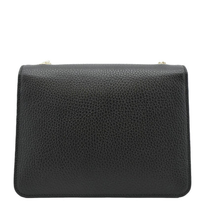GUCCI Interlocking GG Leather Crossbody Bag Black 510304
