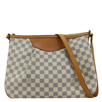 LOUIS VUITTON Siracusa MM Damier Azur Shoulder Bag White