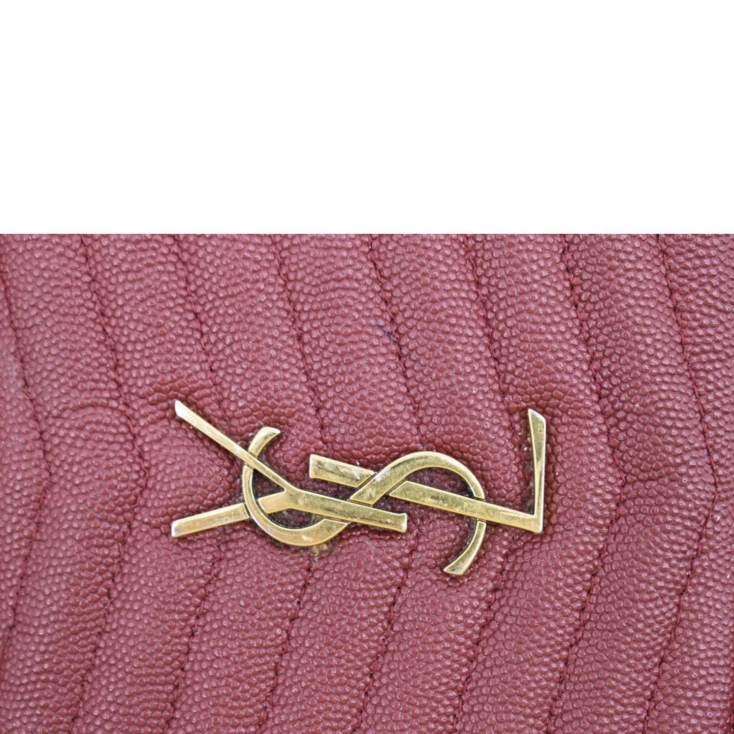 YVES SAINT LAURENT Lou Chevron Leather Camera Crossbody Bag Red