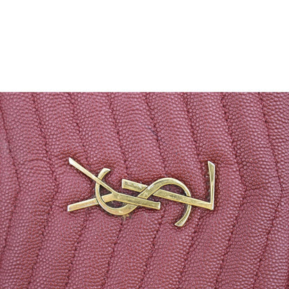 YVES SAINT LAURENT Lou Chevron Leather Camera Crossbody Bag Red