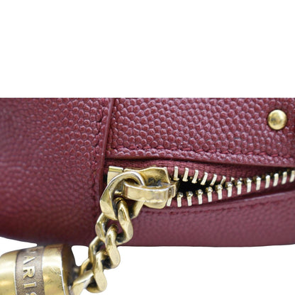 YVES SAINT LAURENT Lou Chevron Leather Camera Crossbody Bag Red