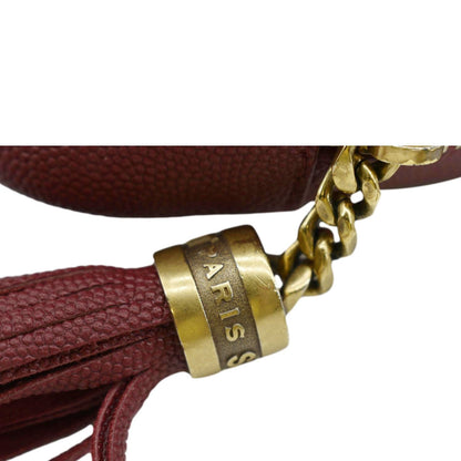 YVES SAINT LAURENT Lou Chevron Leather Camera Crossbody Bag Red