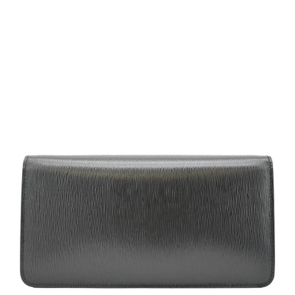 PRADA Wallet on Chain Leather Clutch Crossbody Bag Black