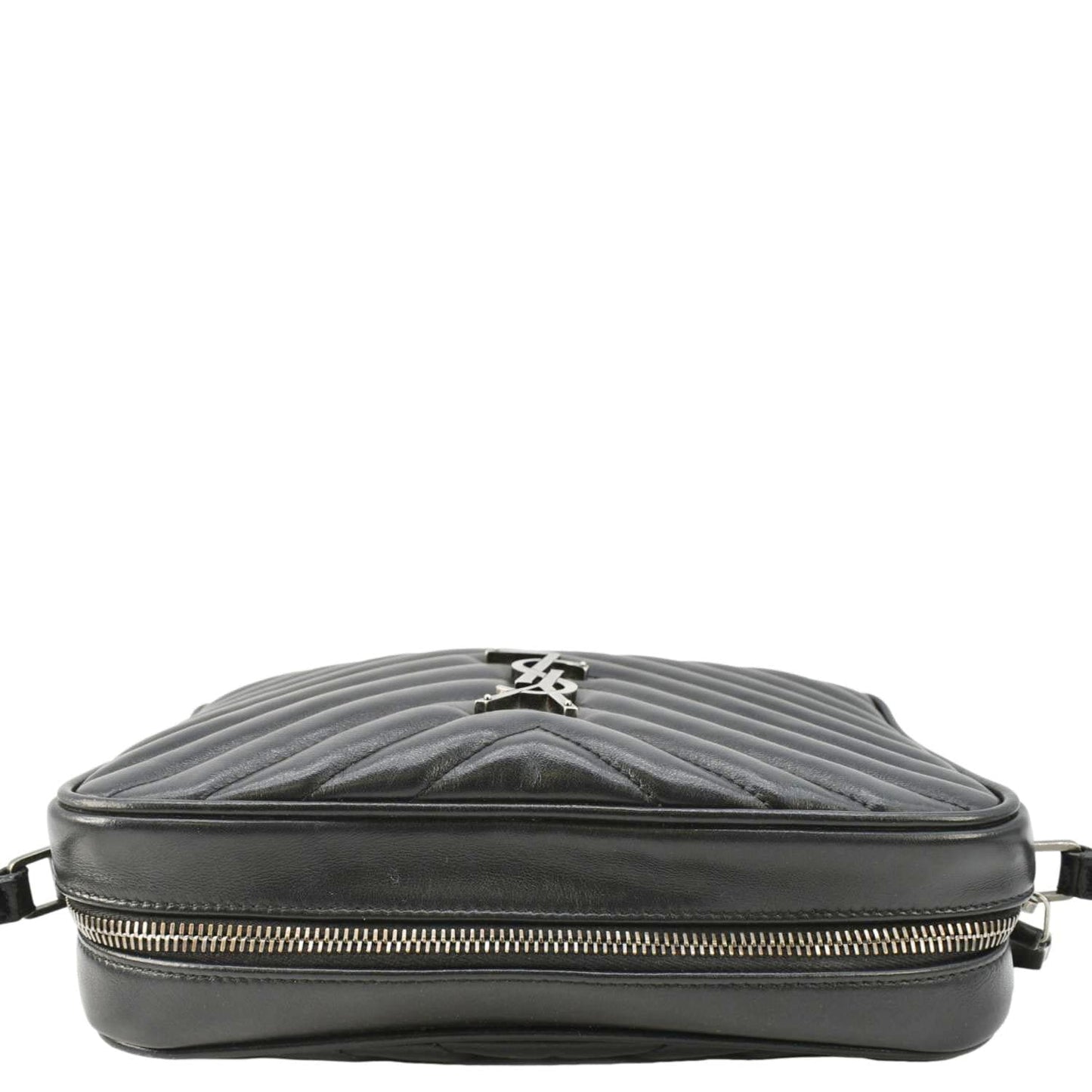 YVES SAINT LAURENT Lou Camera Chevron Leather Crossbody Bag Black