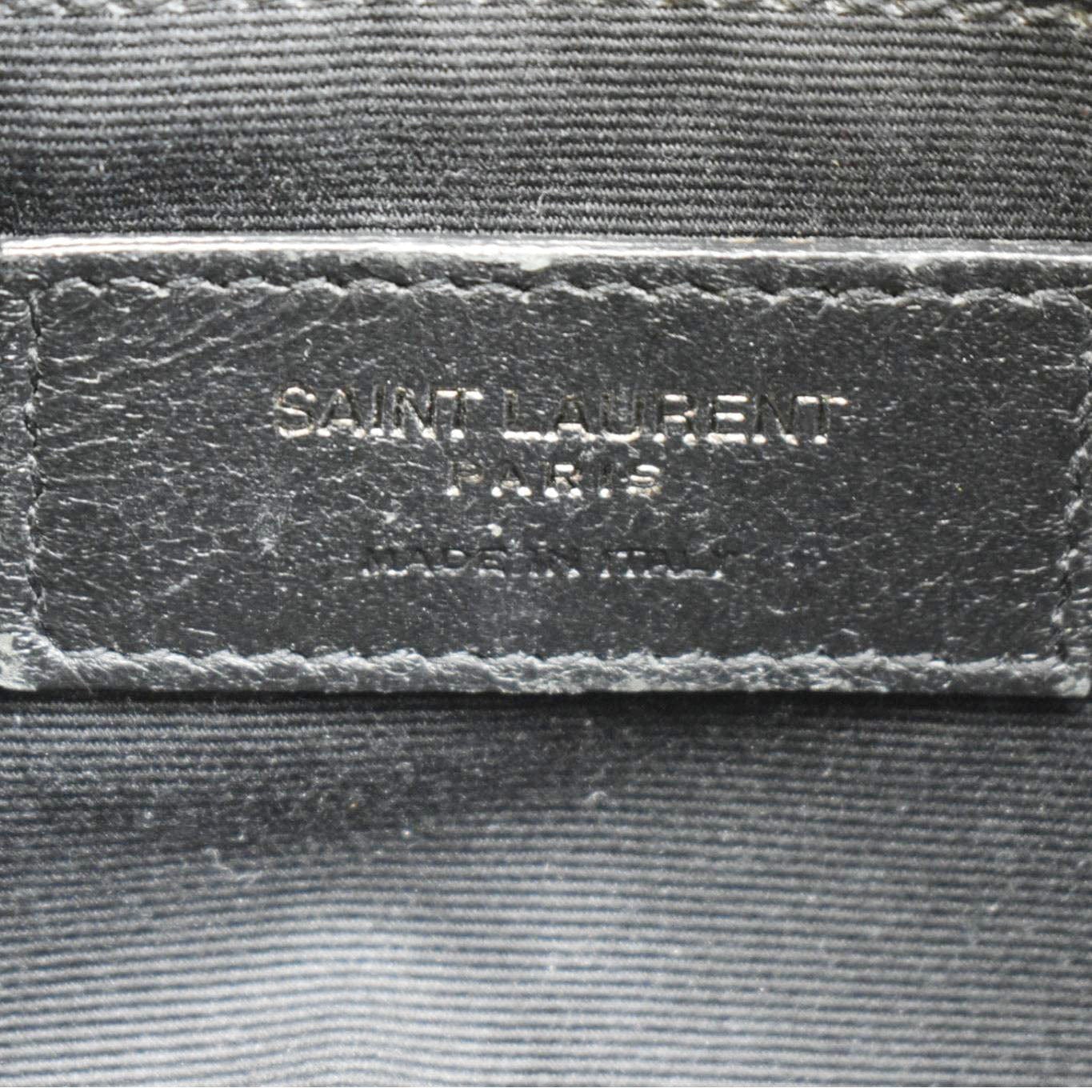 YVES SAINT LAURENT Lou Camera Chevron Leather Crossbody Bag Black