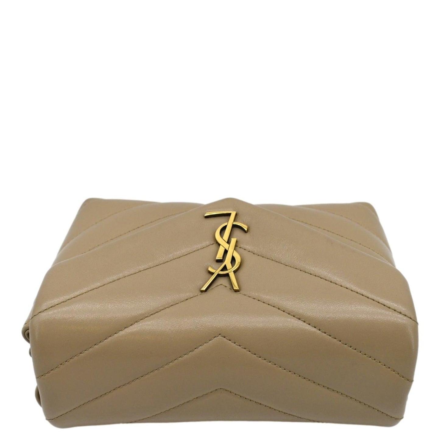 YVES SAINT LAURENT Loulou Toy Matelasse Leather Crossbody Bag Brown