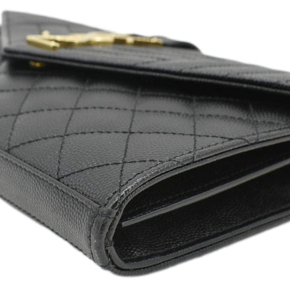 YVES SAINT LAURENT WOC Mixed Matelasse Leather Shoulder Bag Black