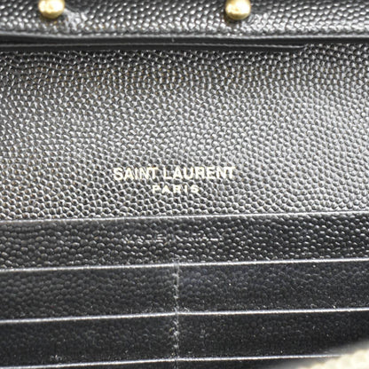 YVES SAINT LAURENT WOC Mixed Matelasse Leather Shoulder Bag Black