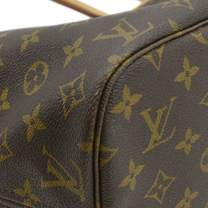 LOUIS VUITTON Neverfull MM Monogram Canvas Shoulder Bag Brown