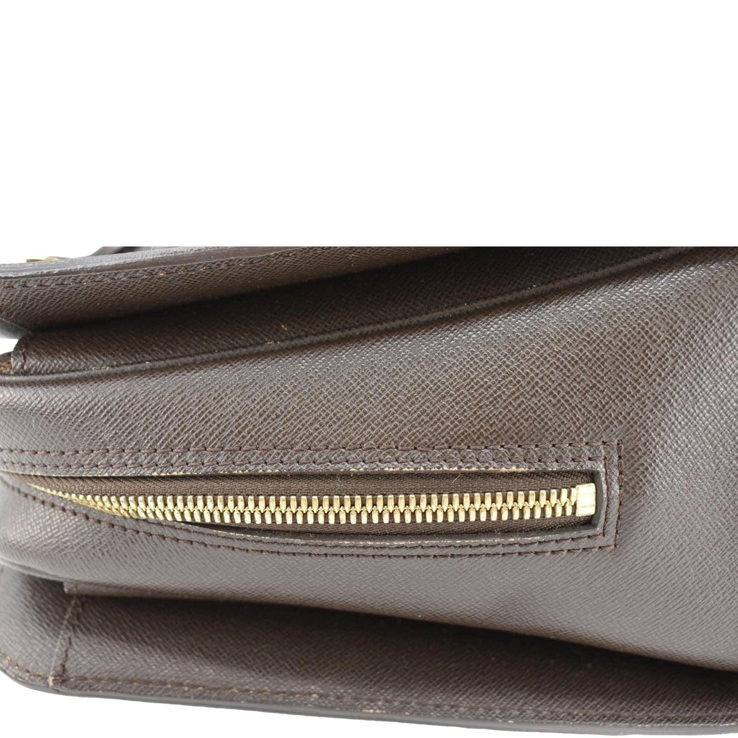 LOUIS VUITTON Triana Damier Ebene Satchel Bag Brown