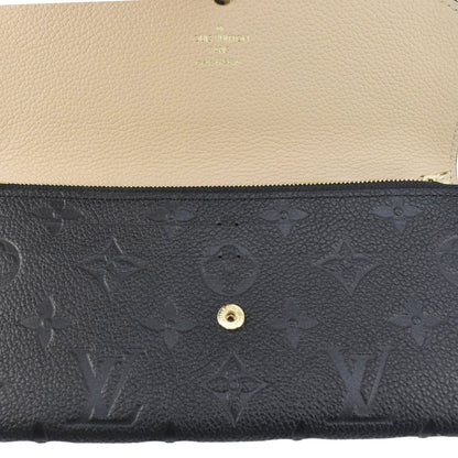 LOUIS VUITTON Emilie Monogram Empreinte Leather Wallet Black