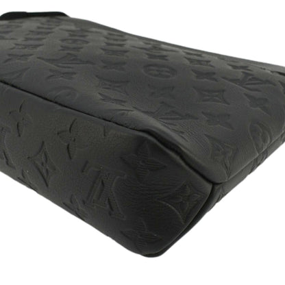 LOUIS VUITTON Pochette Voyage Monogram Shadow Leather Pouch Black