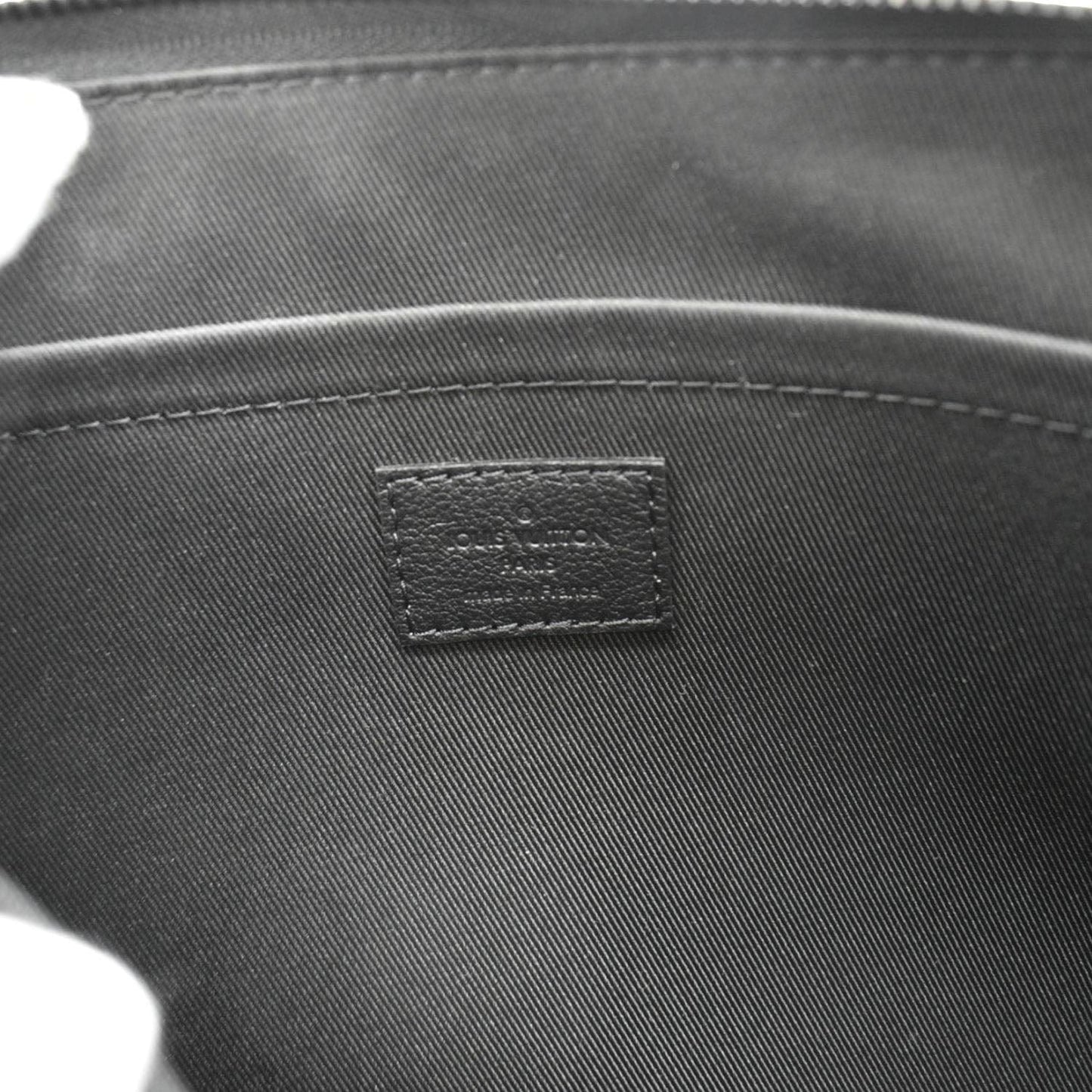 LOUIS VUITTON Pochette Voyage Monogram Shadow Leather Pouch Black