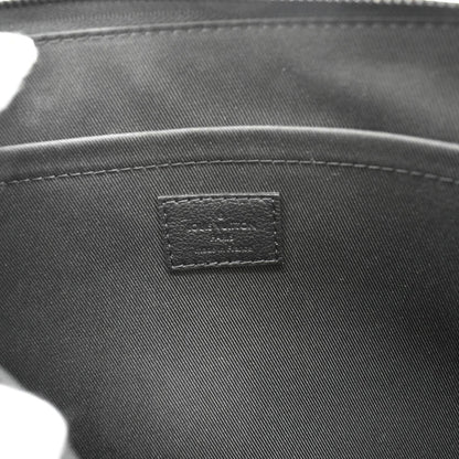 LOUIS VUITTON Pochette Voyage Monogram Shadow Leather Pouch Black