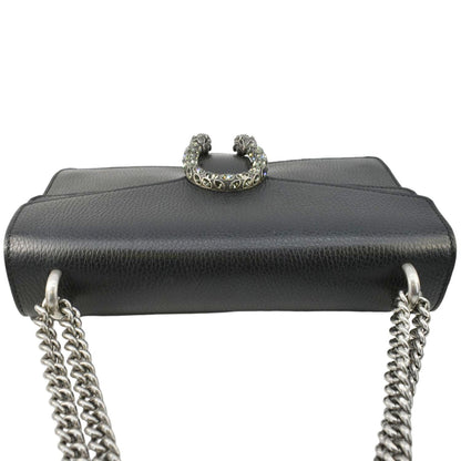 GUCCI Dionysus Small Leather Shoulder Bag Black 400249