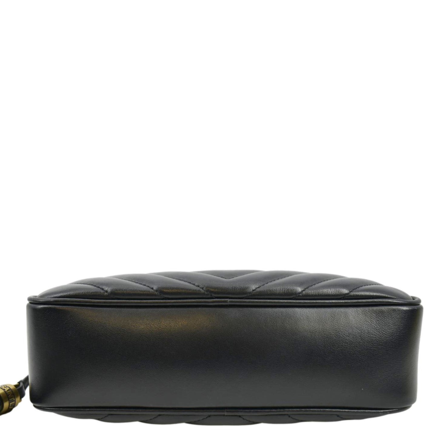 YVES SAINT LAURENT Lou Chevron Leather Camera Crossbody Bag Black